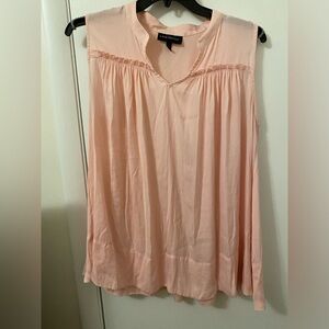Lane Bryant pink pleated sleeveless top with ruffles size 16